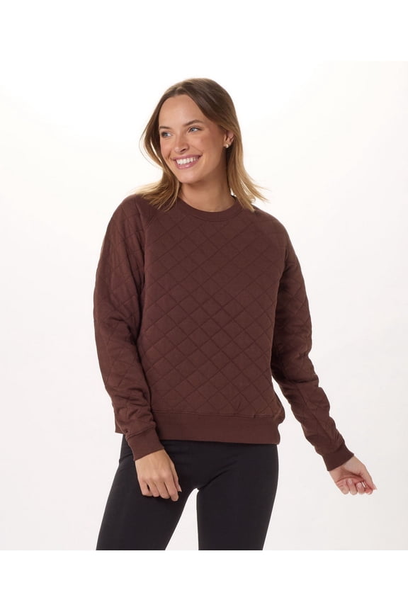 R08 Women's Quilted Crew-espresso-M