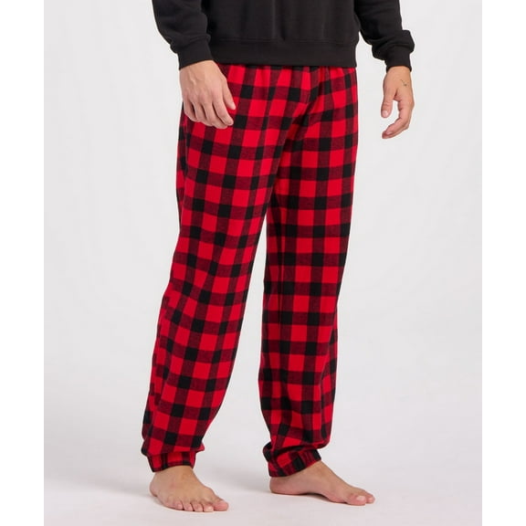 Boxercraft BM6625 Adult Flannel Jogger-Red/Blk Buff Pl-XL