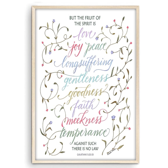 Fruit of the Spirit Art Galatians 5:22 23 Scripture Wall Decor