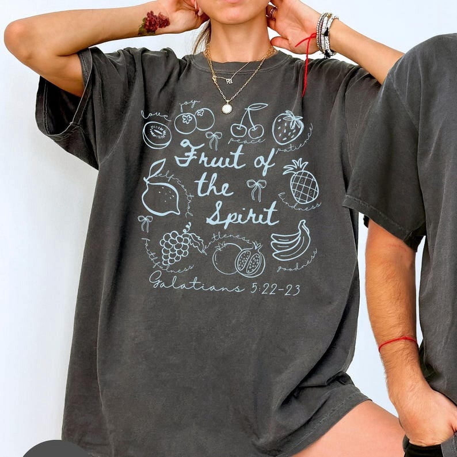 Fruit of the Spirit Christian Shirt, Doodle Bible Verse Tee, Preppy ...