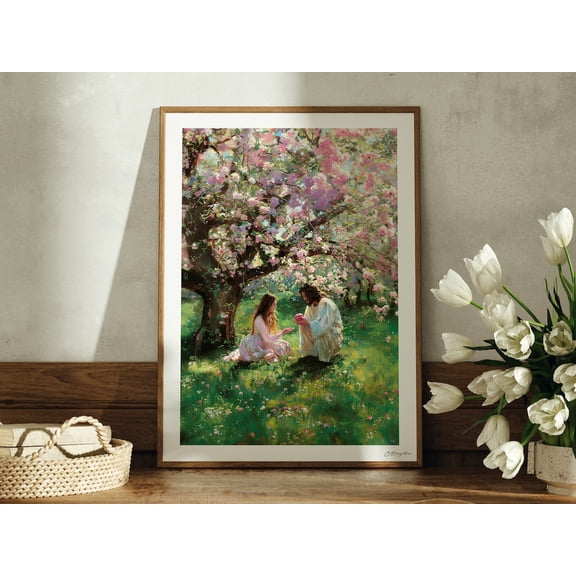 Fruit of the Spirit Jesus Christ Portrait God Peace Wall Art Mother Day Decor, Stretched Canvas 8x10in