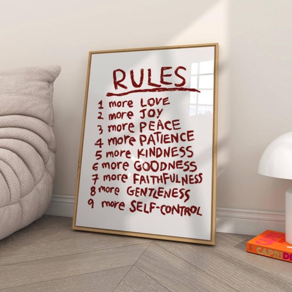 Fruit of the Spirit Maroon Galatians 5:22 Red Room Decor, Unframed Poster