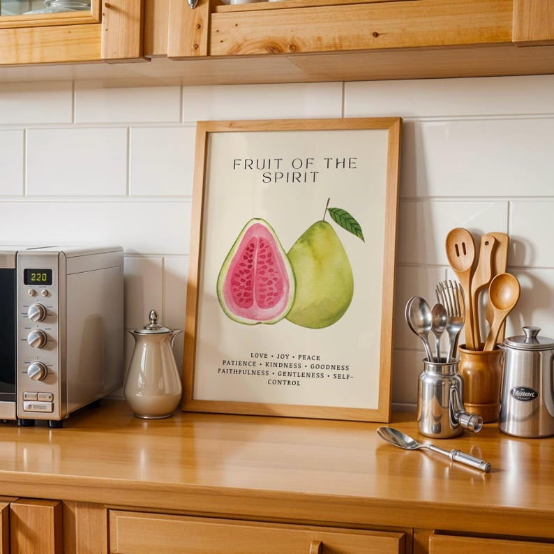 Image showcasing Fruit of the Spirit Poster Christian Scripture Wall Art for ...