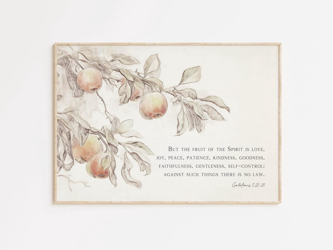 Fruit of the Spirit Poster Galatians 5 22 23 Christian Scripture Wall ...
