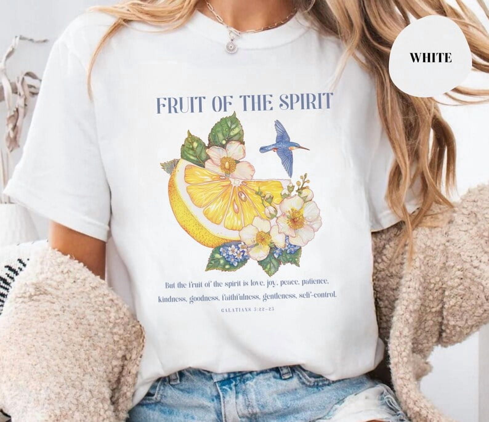 Fruit of the Spirit Shirt Galatians 5:22 Tee Christian Bible Verse T ...