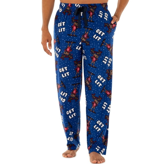Fruit of the loom men's holiday print super soft microfleece pajama pant