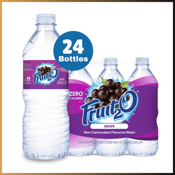 Fruit2O Grape Flavored Water 16.9 Fl Oz Bottles 24 Pack