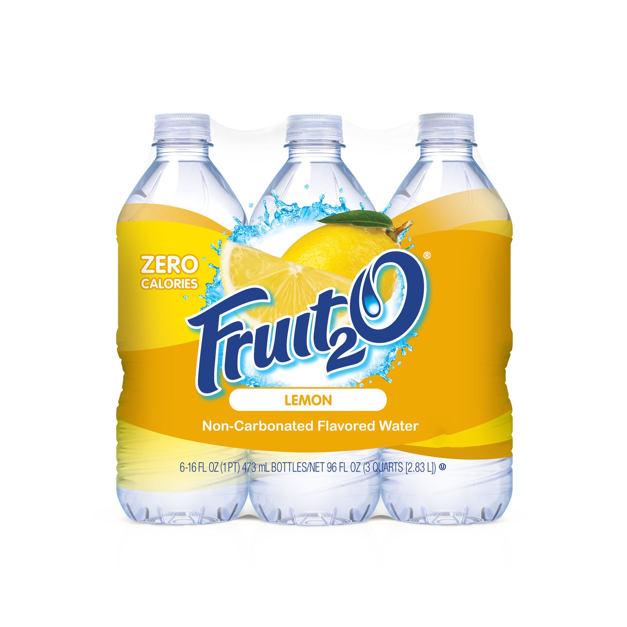 Fruit2O Lemon Flavored Water, 6 Count, 16 FL OZ Bottles