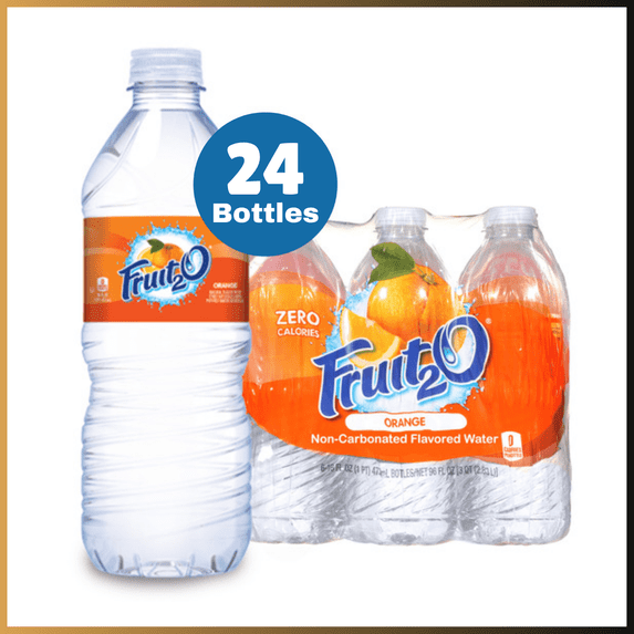 Fruit2O Orange Flavored Water 16.9 Fl Oz Bottles 24 Pack