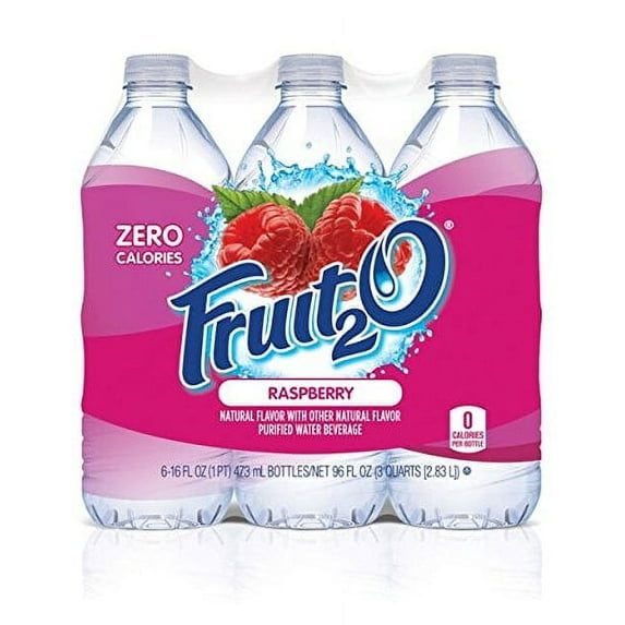 Fruit2O Zero Calorie Flavored Water, Raspberry, 6 Count (Pack of 4 ...