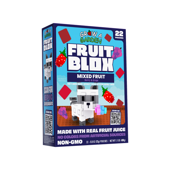 FruitBlox Mixed Fruit, Berry & Grape Snacks, 22 Count