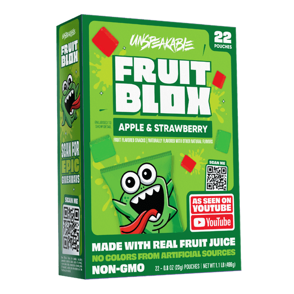FruitBlox Unspeakable Apple Strawberry Fruit Snacks, 22 Count