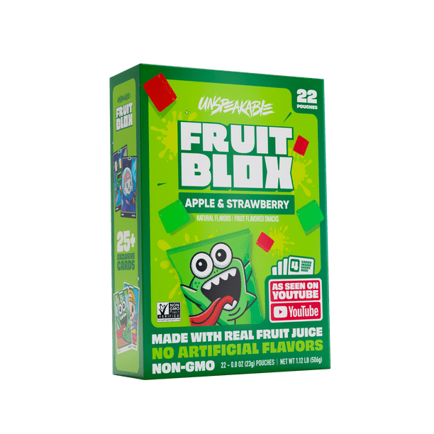 FruitBlox Apple Strawberry Snacks, 22 Count for Breakroom