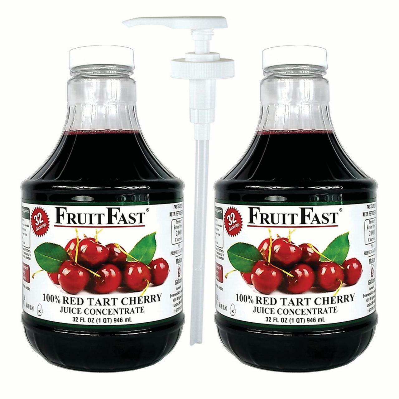 FruitFast Tart Cherry Juice Concentrate "Cold Filled" 2 QUARTS, 64 Day