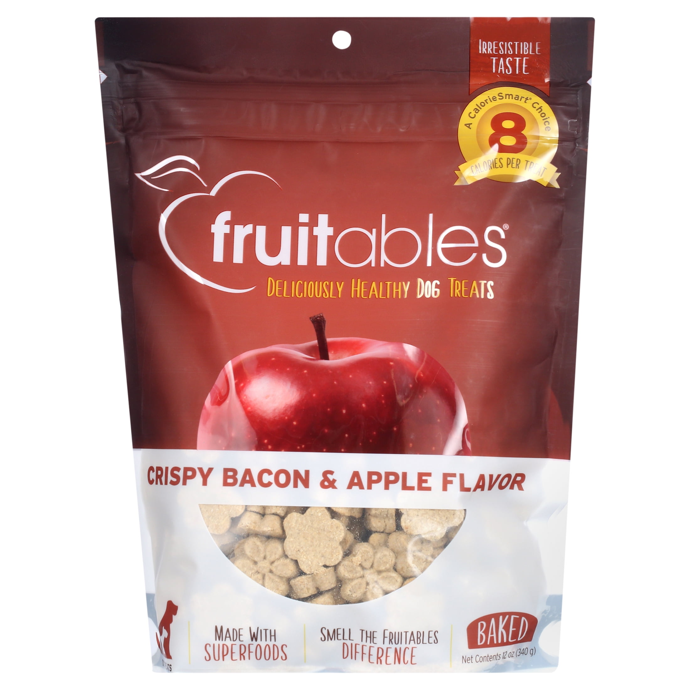 Fruitables Baked Dog Treats  Cripsy Bacon and Apple  Dry Biscuit  12oz