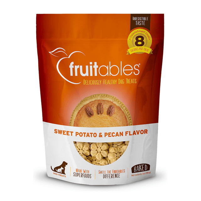 Fruitables Baked Dog Treats – Pumpkin Treats for Dogs – Healthy Low Calorie Treats – Free of Wheat, Corn and Soy – Sweet Potato and Pecan – 7 Ounces