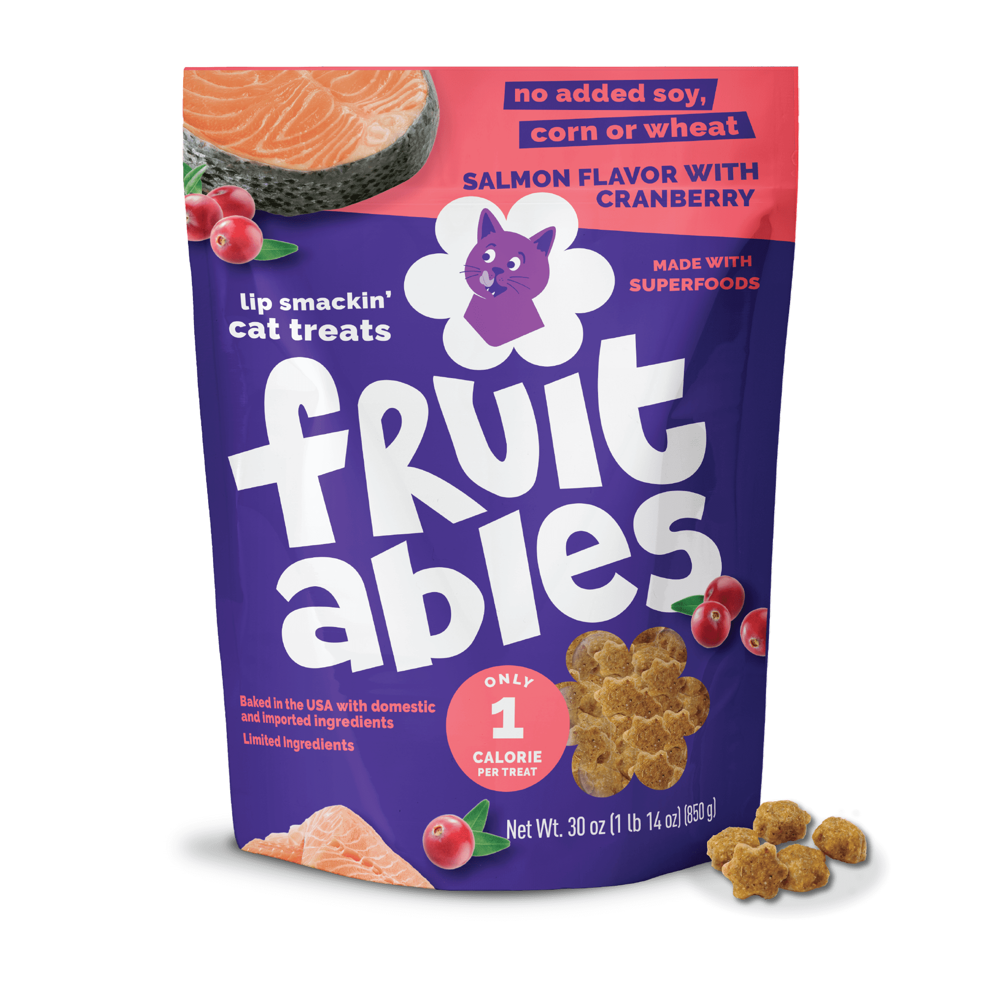 Fruitables Salmon and Cranberry Cat Treats - 30 Ounces