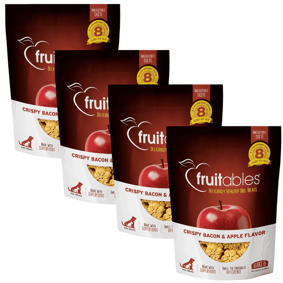 Fruitables Crunchy Bacon & Apple Dog Treats, 7 Oz Each, 4 Pack