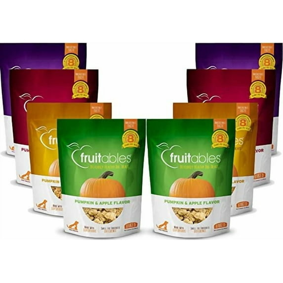 Fruitables Crunchy Baked Dog Treats with Pumpkin, 7 Ounce Variety Packs