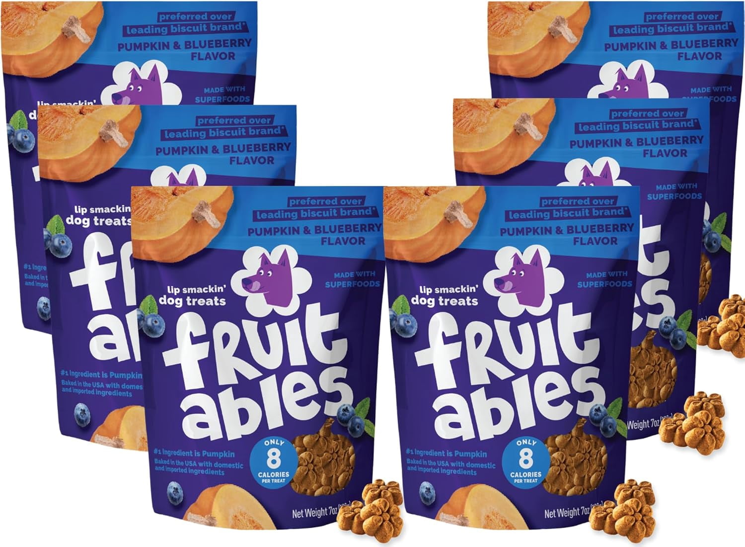 Fruitables Pumpkin Blueberry Crunchy 6 Packs, 12 oz Each