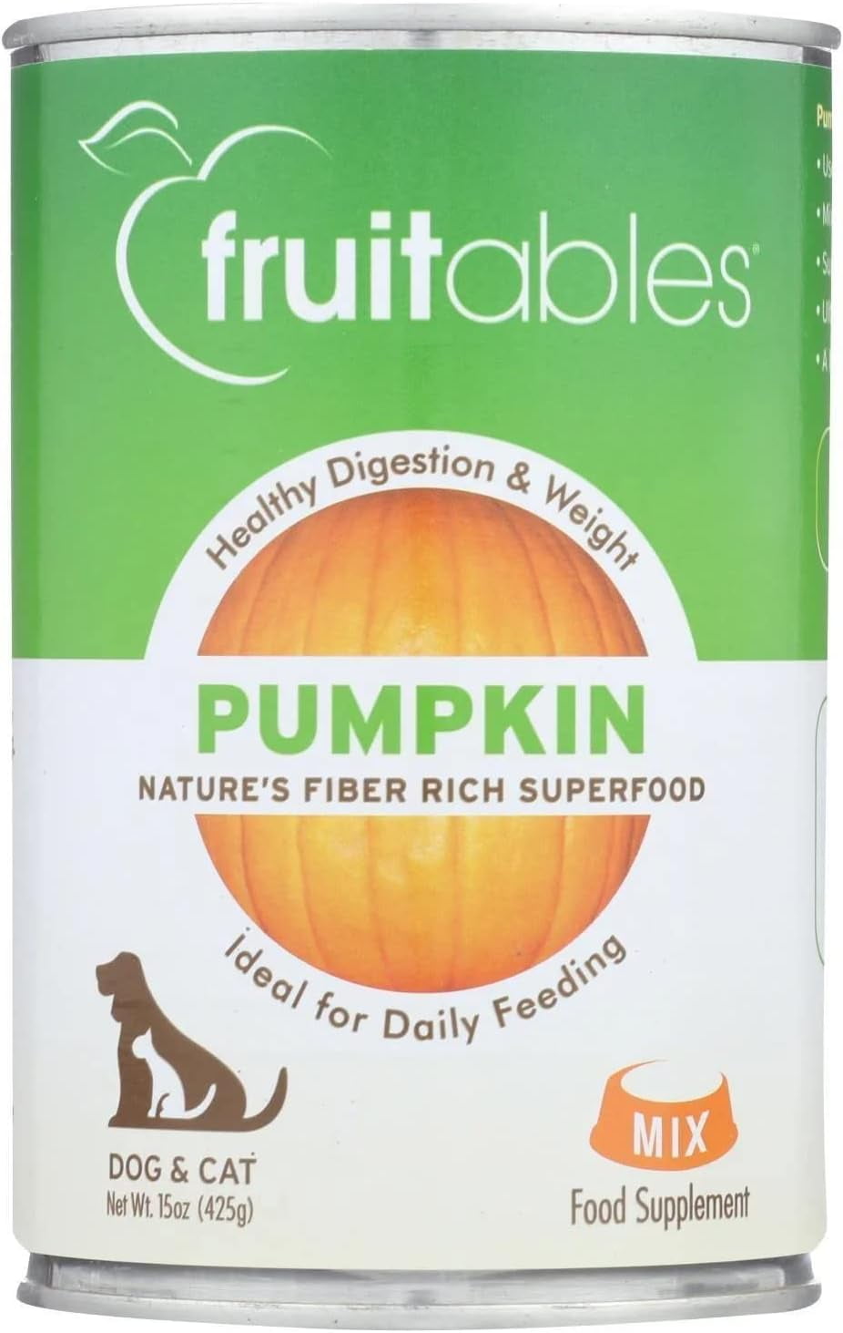 Fruitables Pumpkin Puree for Dogs & Cats 15 oz Pack of 2