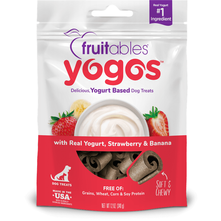 Fruitables Real Yogurt Dog Treats Strawberry Banana Dry Biscuit 12oz Walmart