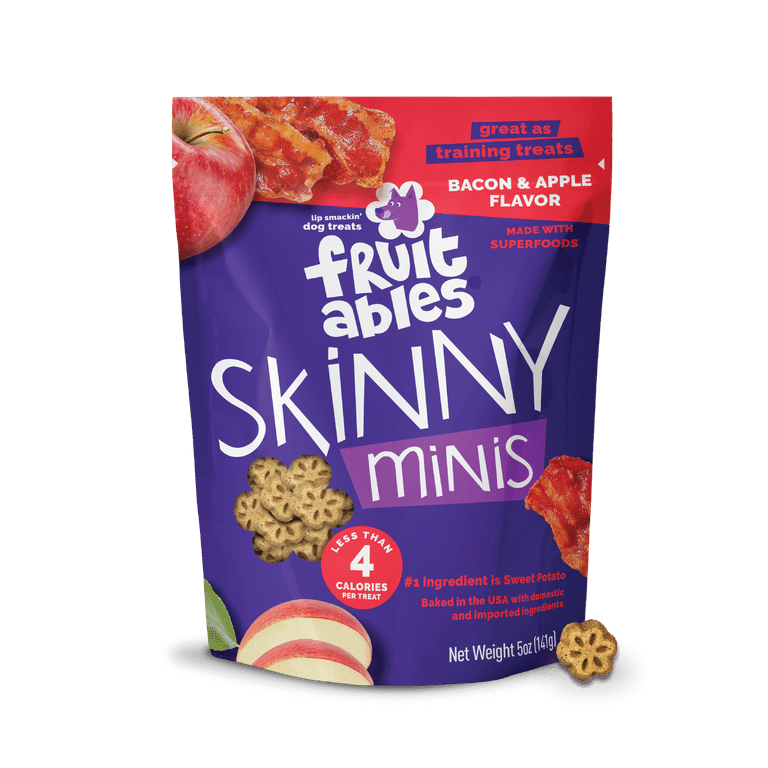 Fruitables Skinny Mini Dog Treats Apple Bacon Flavor, oz