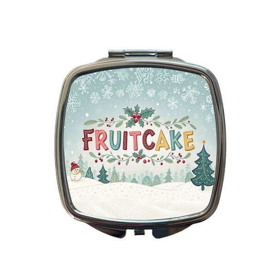 Fruitcake Holiday Fruitcake Crazy Funny Travel Makeup Handbag Purse Small Pocket Compact Mirror