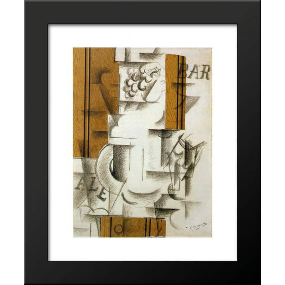 Fruitdish and Glass 20x24 Framed Art Print by Georges Braque