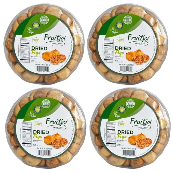 Fruitjoi Turkish Dried Figs, No Added Sugar, Vegan Snack, Resealable Container, 2.2 LB