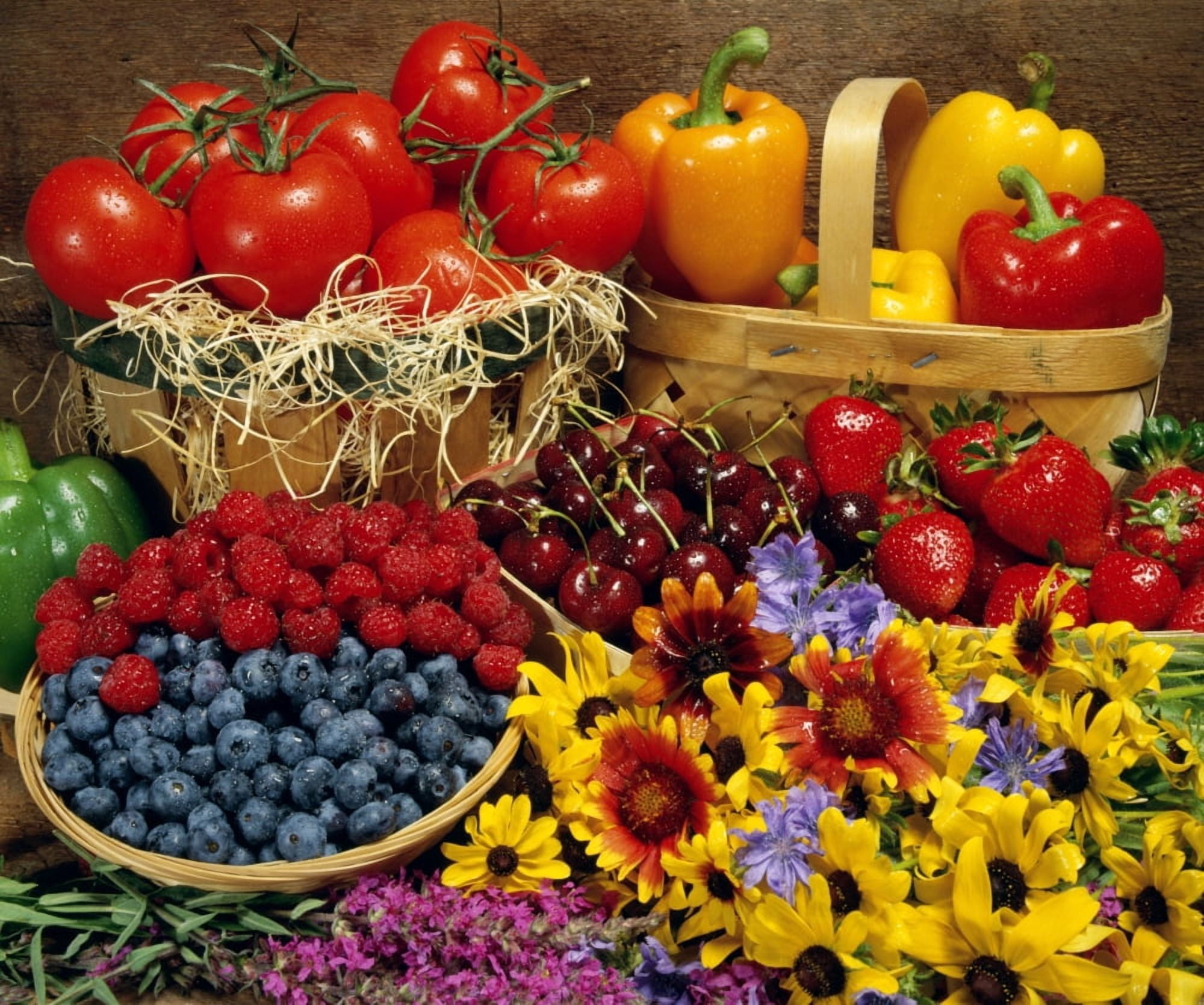Fruits And Vegetables Canvas Art - David Chapman Design Pics (16 x 13)