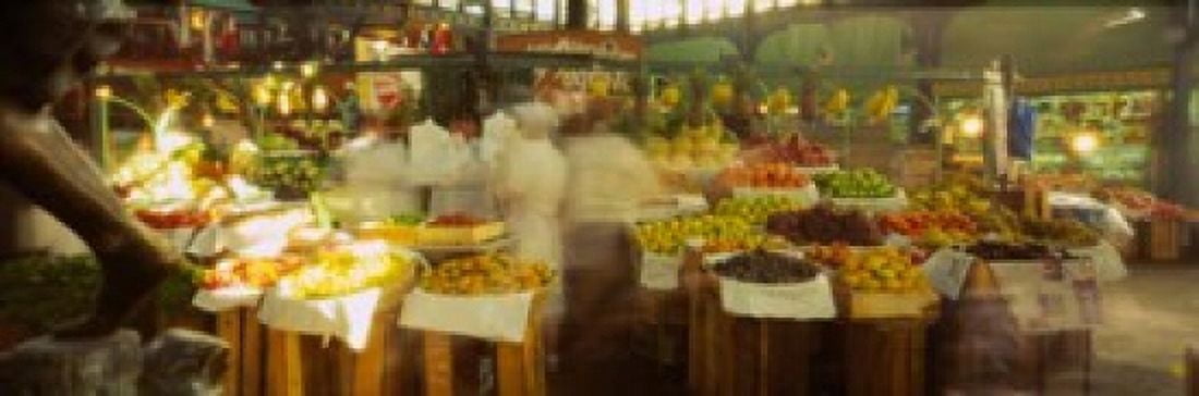 Fruits And Vegetables Market Stall Santiago Chile Canvas Art - Panoramic Images (37 x 12)