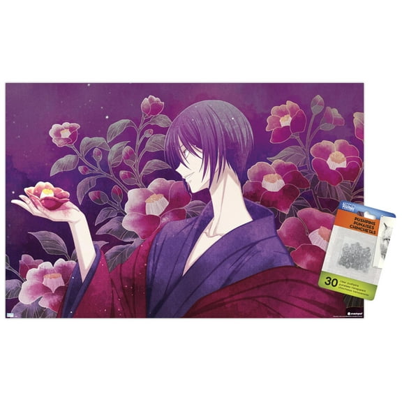 Fruits Basket - Akito Soma Wall Poster with Push Pins, 14.725" x 22.375"