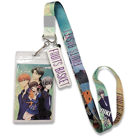 Fruits Basket Anime Group Lanyard with ID Badge Holder & Logo Charm