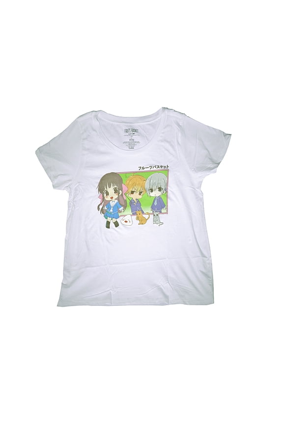 Fruits Basket Girls Plus Size T-Shirt - Chibi Trio Yuki, Kyo, and Tohru (4)