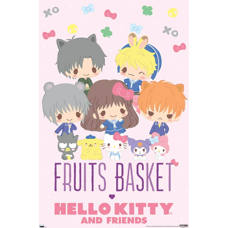 Fruits Basket x Hello Kitty and Friends - Group Wall Poster, 22.375 x 34