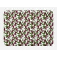 thumbnail image 1 of Fruits Bath Mat, Summer Illustration of Grapes and Leaves on Its Branches Hanging, Plush Bathroom Decor Mat with Non Slip Backing, 29.5" X 17.5", Raspberry and Reseda Green, by Ambesonne, 1 of 2