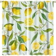 thumbnail image 1 of Fruits Blackout Curtains Summer Fruit Lemons Flowers Leaves Yellow Green Art Print for Living Room Bedroom Kitchen Decor Rod Pocket Window Drapes 2 Panels 84x84in, 1 of 6
