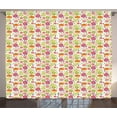 thumbnail image 1 of Fruits Curtains 2 Panels Set, Sweet Summer Fruits Pattern with Pears Figs Strawberries and Kiwi Exotic Arrangement, Window Drapes for Living Room Bedroom, 108W X 90L Inches, Multicolor, by Ambesonne, 1 of 3