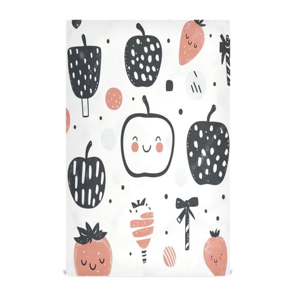 Fruits Cute Pattern Design Kitchen Towels Set of 4 Tea Towels for Kitchen Decorative Waffle Dishcloths 28x18in