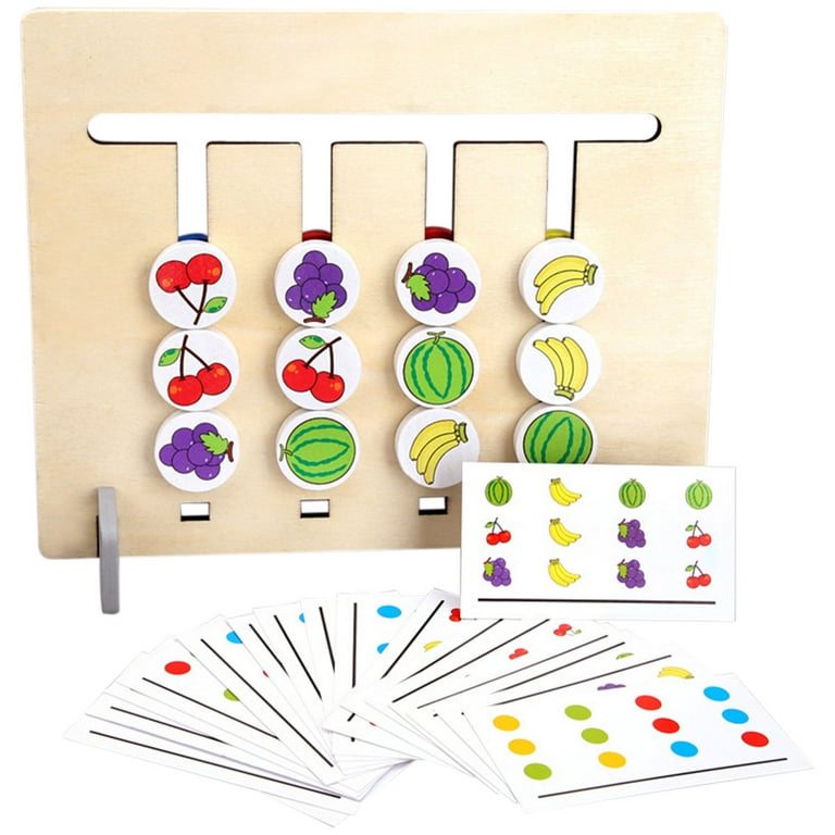 Montessori Toy Colors and Fruits Double Sided Matching Game