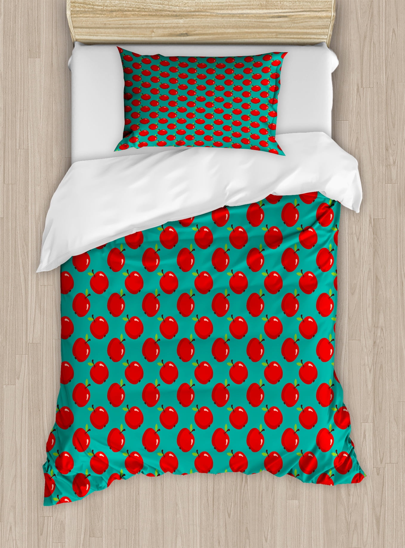 Fruit Raccoon Pattern Print Duvet Cover Bedding Set