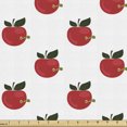 thumbnail image 1 of Ambesonne Fruits Fabric by the Yard Upholstery, Comic Apples Worms, 1 Yard, Olive Green Dark Green, 1 of 5