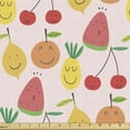 thumbnail image 1 of Ambesonne Fruits Fabric by the Yard Upholstery, Smiling Cherry Orange Melon, 2 Yards, Multicolor, 1 of 5