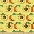 thumbnail image 1 of Ambesonne Fruits Fabric by the Yard Upholstery, Apricots as Whole and Half, 1 Yard, Pastel Yellow Orange and Green, 1 of 5