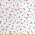 thumbnail image 1 of Ambesonne Fruits Fabric by the Yard Upholstery, Tropical Pineapples Cherries, 5 Yards, Pale Pink Mint Green, 1 of 5