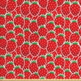 thumbnail image 1 of Ambesonne Fruits Fabric by the Yard Upholstery, Yummy Strawberry Botany, 10 Yards, Hunter Green and Red, 1 of 4