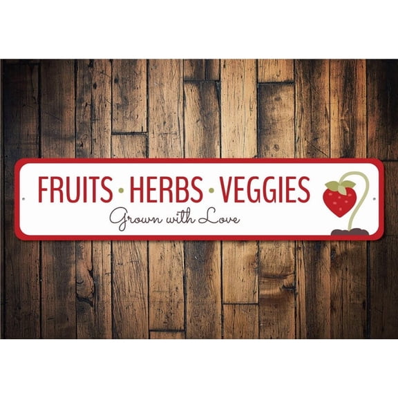Fruits Herbs Veggies Sign for Market Farmers Market Produce Decor Sign For Produce Veggie Decor Shop For Herb - Signs - Size: 16 x 4 Inches
