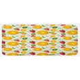 thumbnail image 1 of Fruits Kitchen Mat, Citrus Kiwi Lemon Leaves Apricot Watermelon Fresh Exotic Kitchen, Plush Decorative Kitchen Mat with Non Slip Backing, 47" X 19", Earth Yellow Lime Green, by Ambesonne, 1 of 1