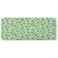 thumbnail image 1 of Fruits Kitchen Mat, Flowering Blueberry Blossoms Vivid Leaf Branches Nature Plants Design, Plush Decorative Kitchen Mat with Non Slip Backing, 47" X 19", Violet Blue Lime Green, by Ambesonne, 1 of 1